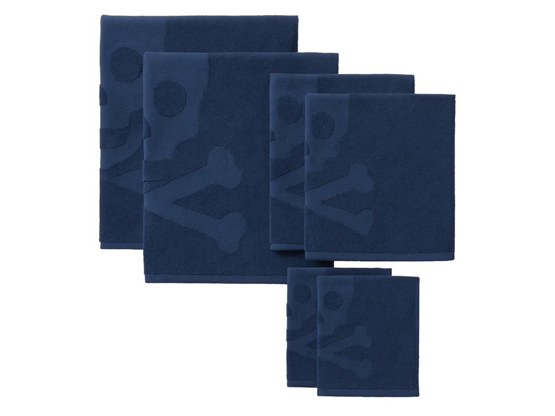 Set 6 De Toallas De Baño Calavera 100algodón Azul Scalpers Home
