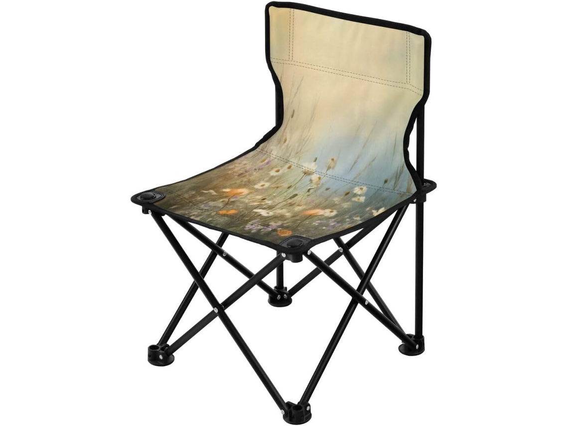 Silla Plegable Ligera Con Estampado Resistente Duradera Portátil Fácil De Instalar