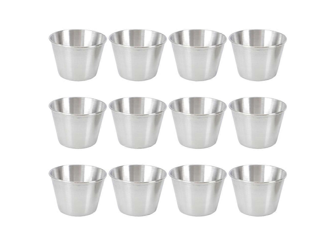 12 Piezas De Vaso De Acero Inoxidable Para Salsa De Condimento, Vaso De Salsa Simple Para Inmersión, Vaso De Condimento Webake