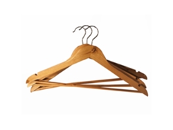 Juego de 3 perchas de madera My Home 44x22x1,2 cm