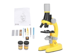 Ats-kit De Microscopio Para Niños Led 1200x Con Láminas Muestra Juguete Educatsivo Científico Regalo Cumpleaños Amarillo