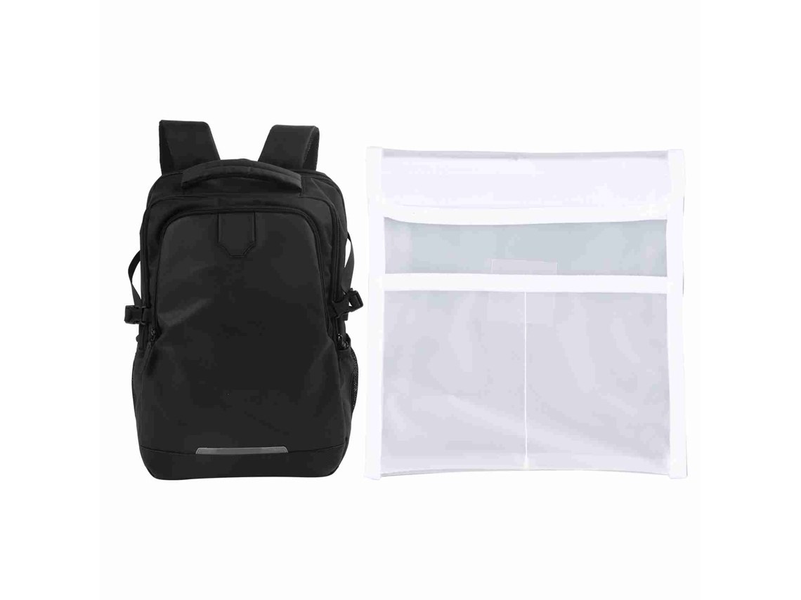 Mochila Portátil Hombre Poliéster Espuma Cremallera Bifuncional Impermeable Negro Gran Capacidad Para Viaje Y Exterior