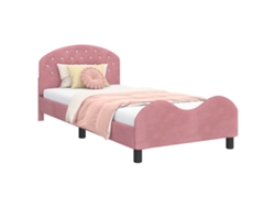 Maison Exclusive - Cama Para Niños Con Cabecero Rosa 90 X 200 Cm Terciopelo