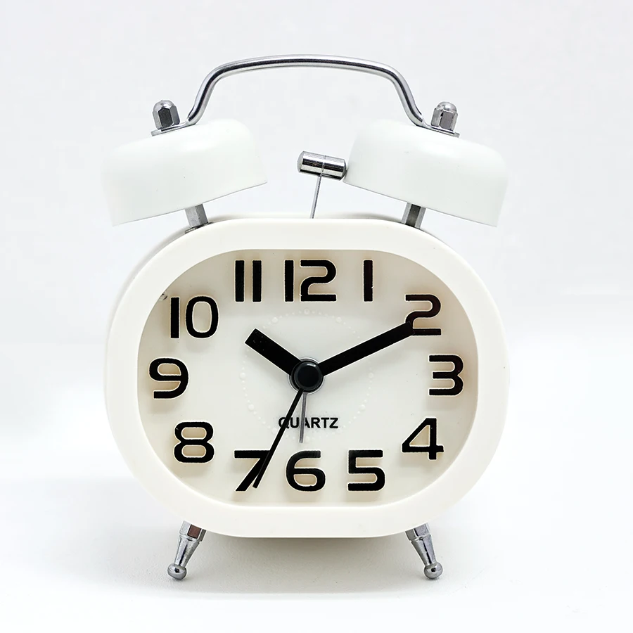 (blanco) 1 Reloj Despertador Digital 3d De Dibujos Animados De 3,5 Pulgadas Equipado Con Luz Nocturna En El Dial