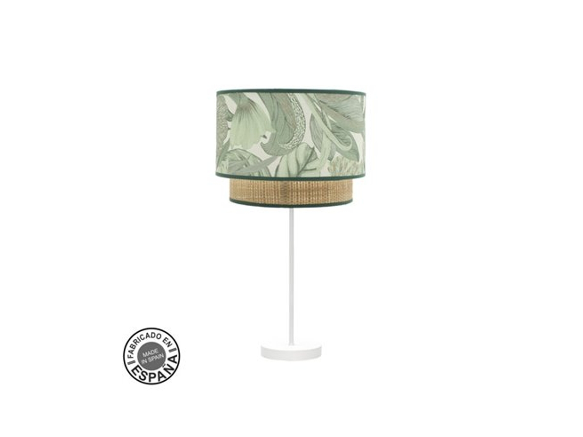 Sobremesa Grande 1xe27 Blanco Verde Natural 64x30x30cm Congo