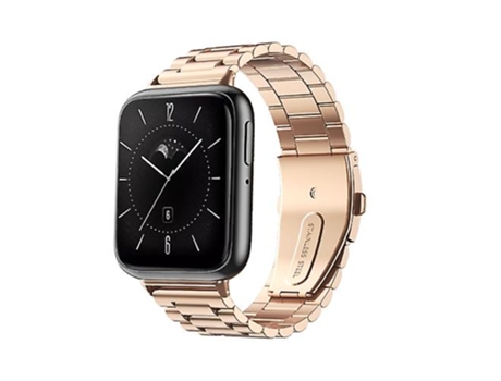 Correa De Reloj Inteligente Para Oppo Watch 3, Correa De Acero Inoxidable Con Hebilla Plana De Tres Cuentas De Oro Rosa VENISYMLIS