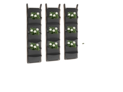 Bolsas de cultivo para plantas, paquete de 10, 7 bolsillos cada una, tejido de fieltro resistente, diseño que ahorra espacio, 28 x 100 cm