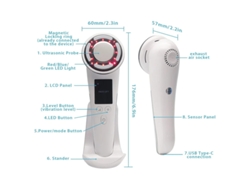 Masajeador facial con 3 LED, terapia de luz RF, máquina de belleza facial, vibración ultrasónica, eliminación de arrugas, reafirmación de la piel, EMS Yizhood