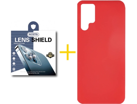 Carcasa + 1 Protector de Cámara para Samsung Galaxy S22 Ultra 5G ACCETEL Rojo