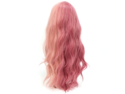 Peluca Larga Rizada De Color Rosa Púrpura Con Flequillo, Resistente Al Calor Para Mujer.