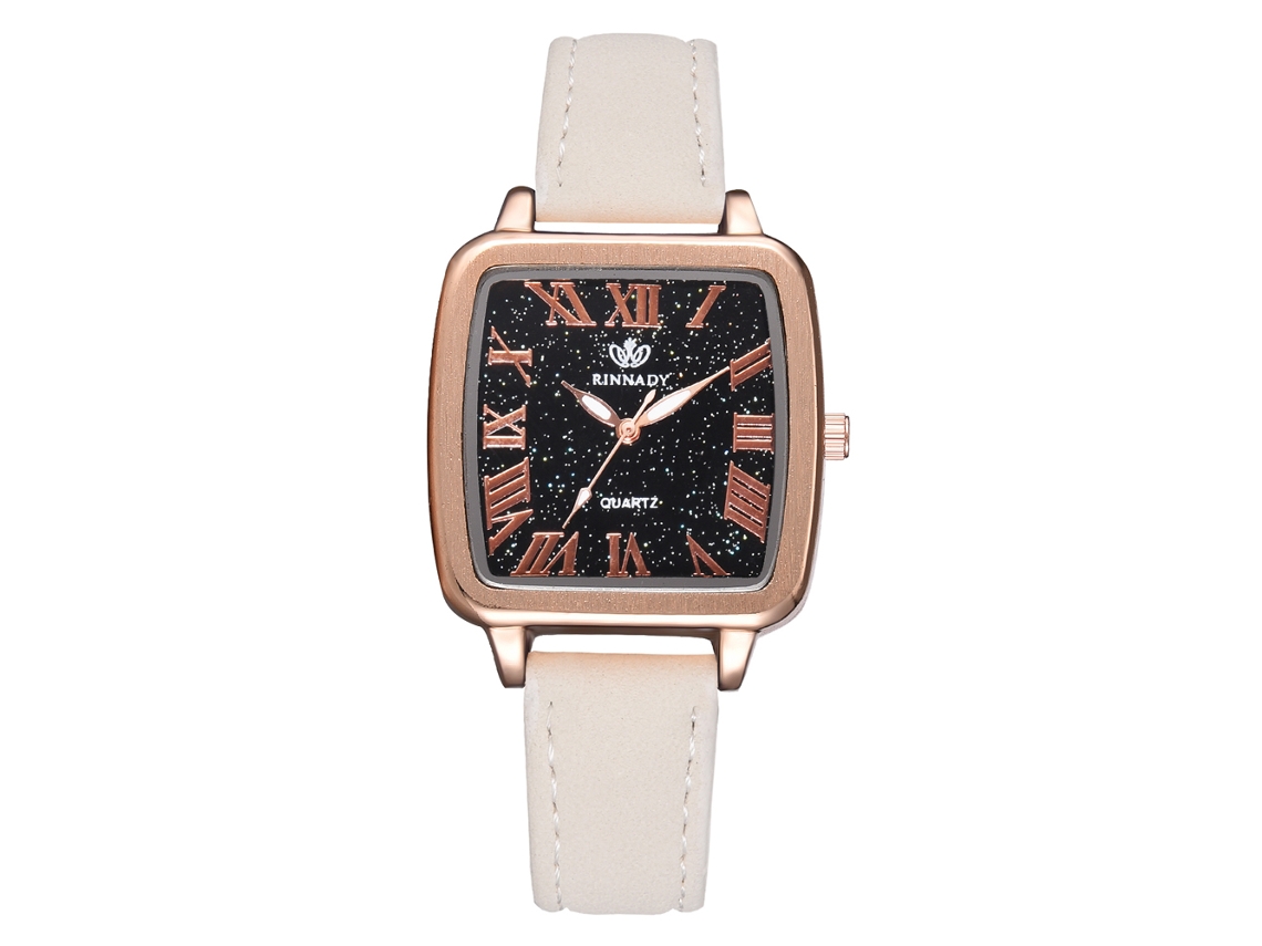 Reloj De Pulsera Analógico Elegante E Informal Con Correa Ajustable De Pu Y Movimiento De Cuarzo (blanco)