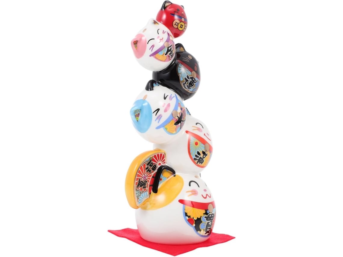 Figura Decorativa Única Cerámica Blanca Forma Dharma Decoración Hogar Estar Adecuada Niños Niñas Atmósfera