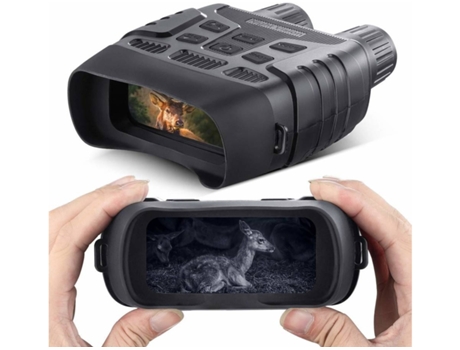 Binoculares de visión nocturna Alcance de caza digital HD con tarjeta de memoria Imagen infrarroja diurna y grabación de video O-Negro YIZHOOD