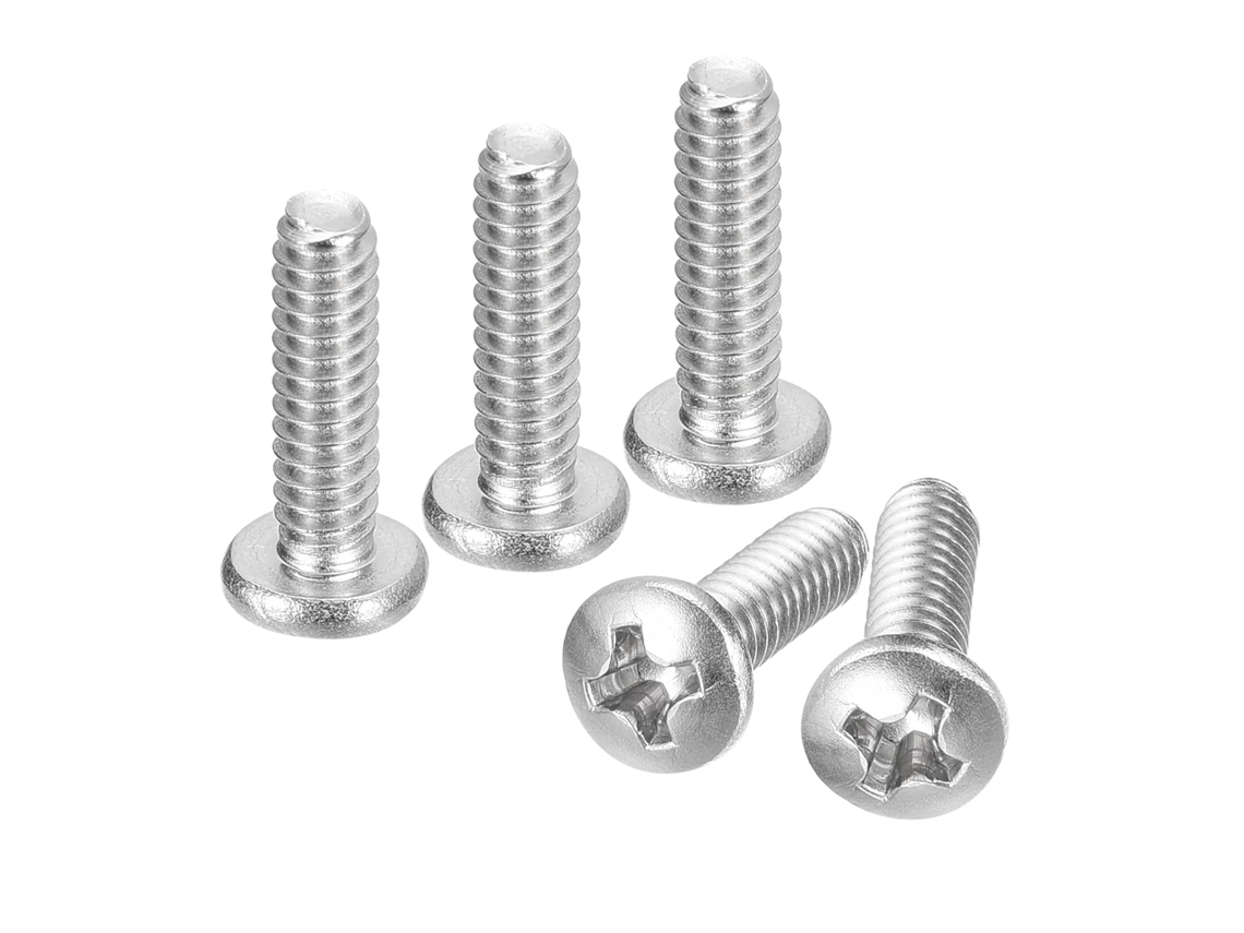 Muebles 25 Tornillos Cabeza Plana 6-32x1/2 Ranura Phillips, Máquina 304, Metálicos Totalmente