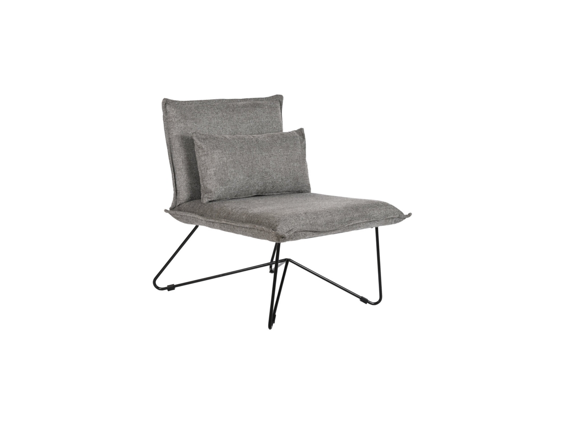 Sillon Poliester Metal Con Cojin Gris 66x78x75cm