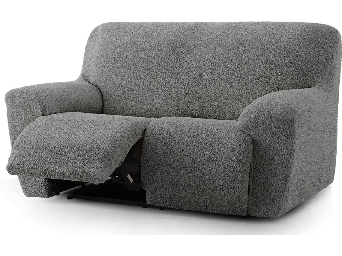 Funda Multielástica para Sofá Relax de 2 Plazas con 2 Asientos MILICA Spongy Gris