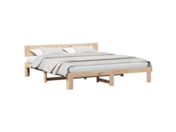 Maison Exclusive - Estructura De Cama Natural 200 X 200 Cm Madera De Pino Macizo