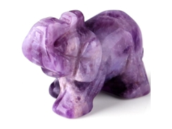 Figura De Elefante De Amatista Decoración Piedra Curativa Pulida Estatua 1.5'' Regalo Oficina Hogar
