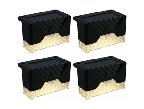 Paquete de 4 luces solares LED para caminos, escaleras, patio, jardín, balcón, valla, escalera, iluminación exterior