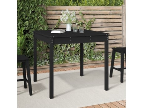 MAISON EXCLUSIVE Mesa de jardín madera maciza pino negro 82,5x82,5x76 cm