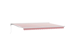 Maison Exclusive - Toldo Retráctil Rojo Y Blanco 500 X 300 Cm Tela Y Metal