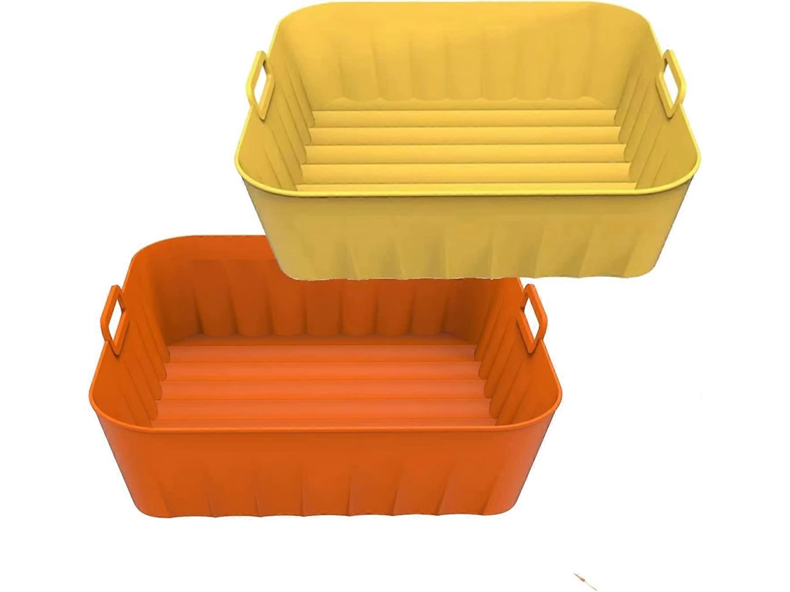 2 piezas de base cuadrada de silicona para freidora de aire de 8.2 pulgadas (3.8 pulgadas, 6.5 cuartos de galón), reutilizables, accesorios para horno microondas.