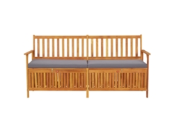 Banco de almacenaje de madera maciza de acacia con cojín Lovely Home de 170 cm