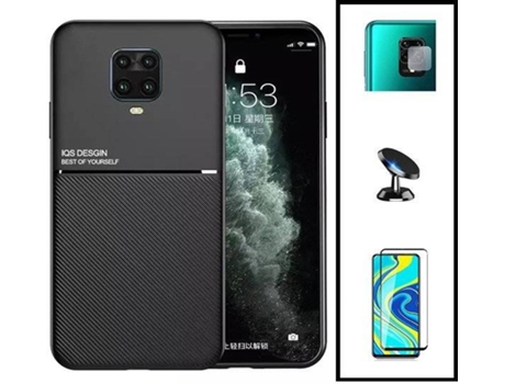 Kit Funda Magnetic Lux, 5D Full Cover, Protector de Cámara Trasera y Soporte Magnético de Coche Xiaomi Redmi Note 10 Lite PHONECARE Negro