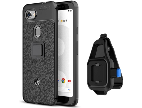 Funda Google Pixel 3A Rugged Leather con Soporte de Cintura Negro