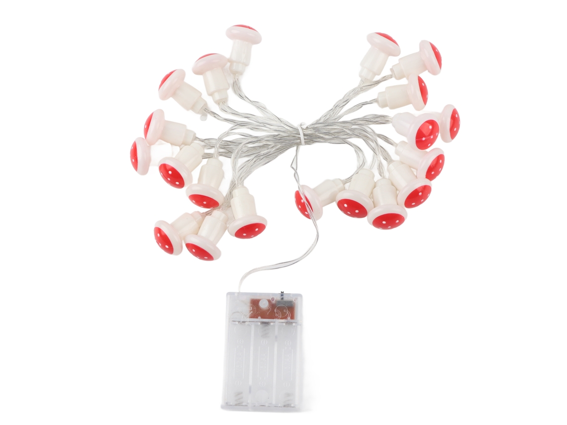 2026-cadena De Luces Led 7.2ft 20 Hongos Rojos Decorativos Para Navidad Interior Exterior Decoración