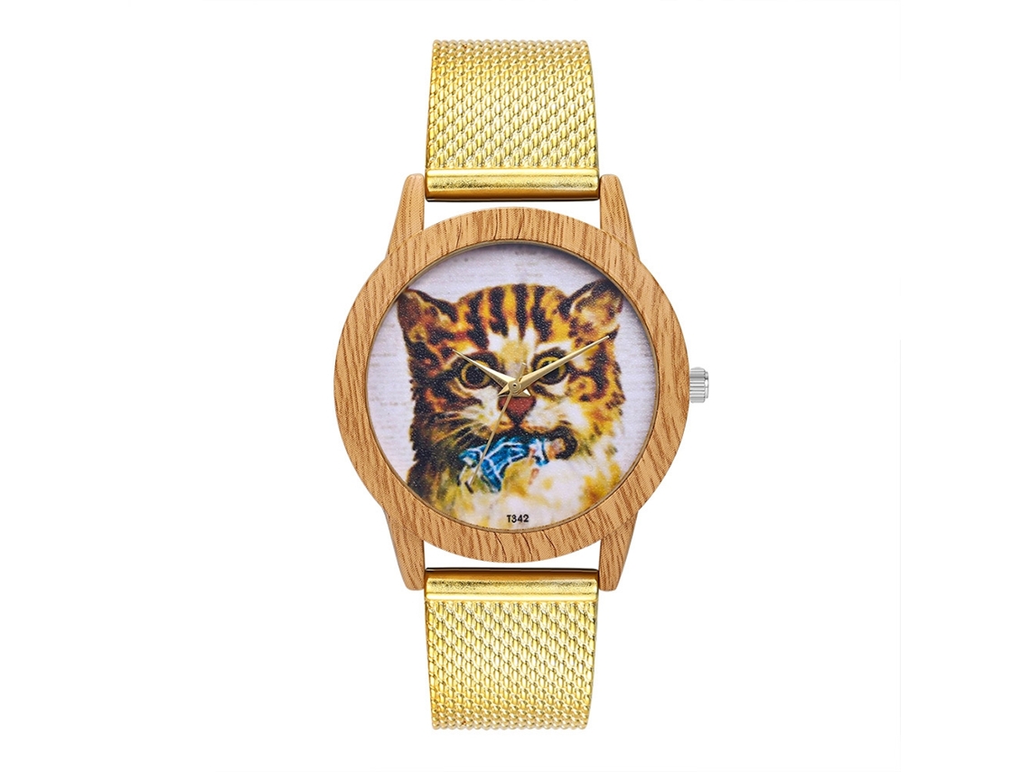 Reloj De Pulsera Analógico De Cuarzo Redondo Para Mujer, De Aleación (dorado)