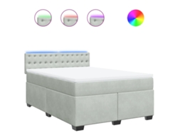 Maison Exclusive - Cama Box Spring Con Colchón Terciopelo Gris Claro 160x200 Cm