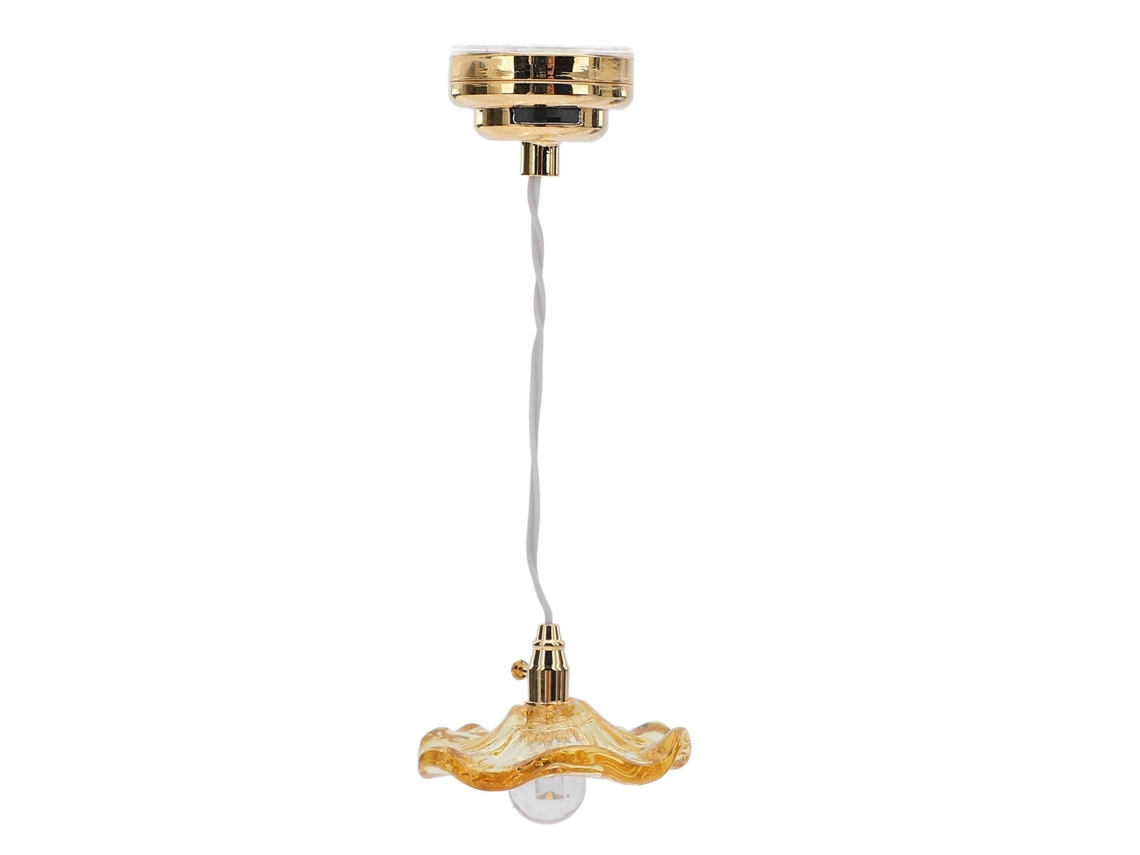 Lâmpada De Teto Para Casinha De Bonecas Miniatura 1:12 1:6 Vidro Redondo Iluminação Amarela