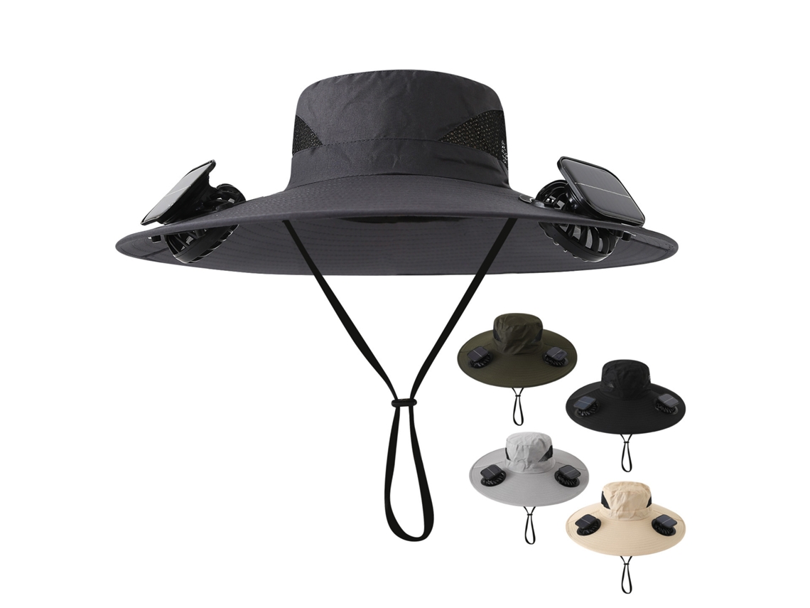 Sombrero Con Ventilador, Recargable Y Alimentado Por Energía Solar, Para Pesca Al Aire Libre, Protección Solar Y Parasol.