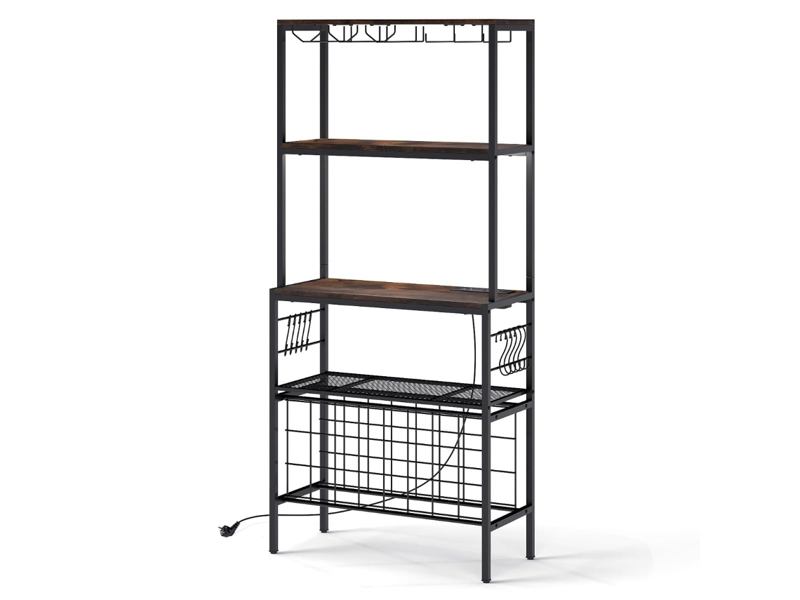 Bodega industrial con tomas de corriente, soporte para copas y 8 ganchos, 75 x 33 x 165 cm NORTHIX | NORTHIX