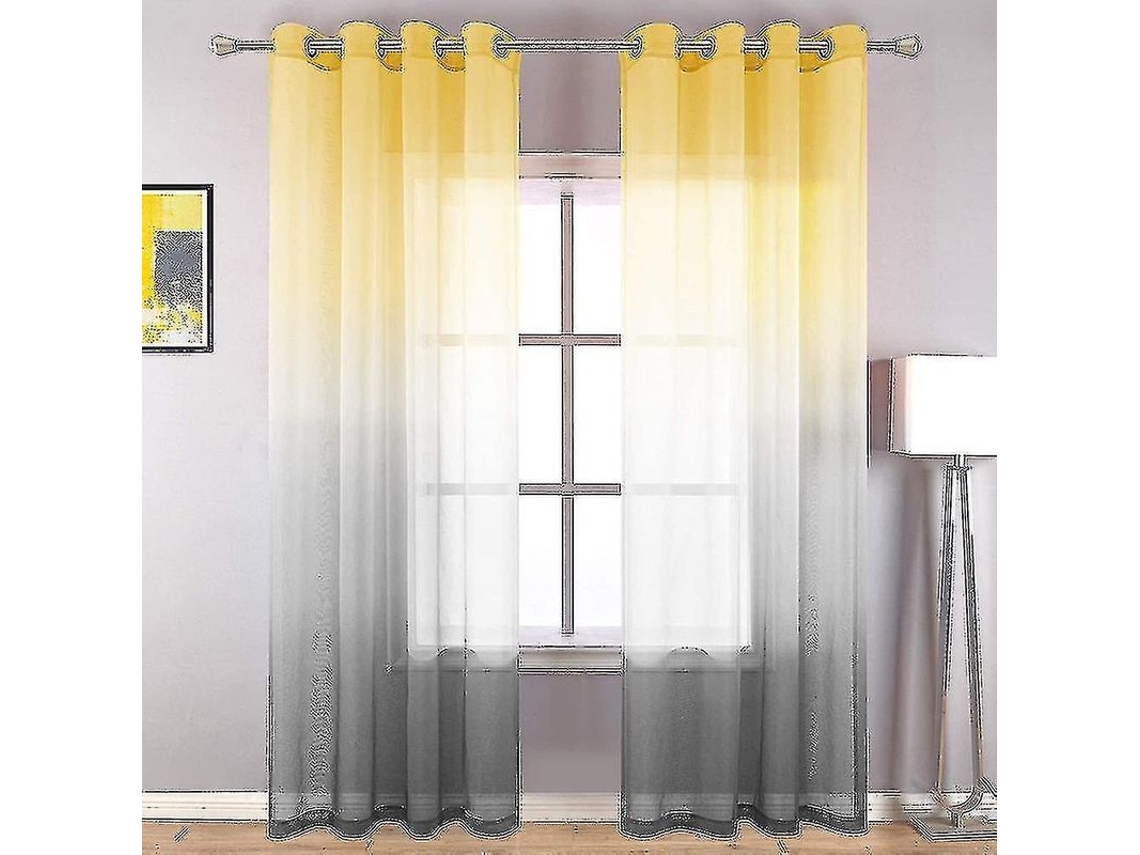 2026-cortinas Translúcidas Con Ojal Modernas Tela Lino Degradado Para Salón Dormitorio
