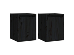 Conjunto de 2 armarios de pared MAISON EXCLUSIVE en pino negro macizo (30x30x40 cm)