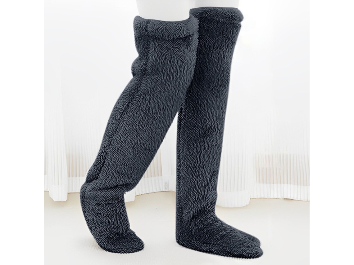 Calcetines Por Encima De La Rodilla, Calcetines Altos Cálidos De Invierno, Calentadores De Piernas Cálidos (negros) Cuich