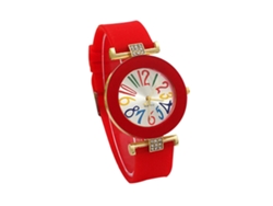 Reloj De Pulsera De Moda Para Mujer Con Correa De Gel De Sílice Y Números Arábigos (rojo)