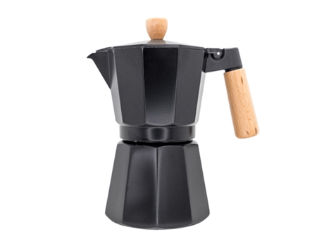 Cafetera Italiana VIN BOUQUET Aluminio 6 Tazas Negro