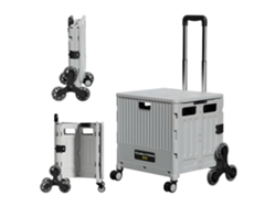 Carrito de compras plegable Seven Comfort, carrito de transporte con ruedas para subir escaleras, asa retráctil, 39 litros.