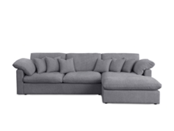 Sofá chaise longue Abbi gris de 300 cm con lado derecho - SALDOSYSTOCKS