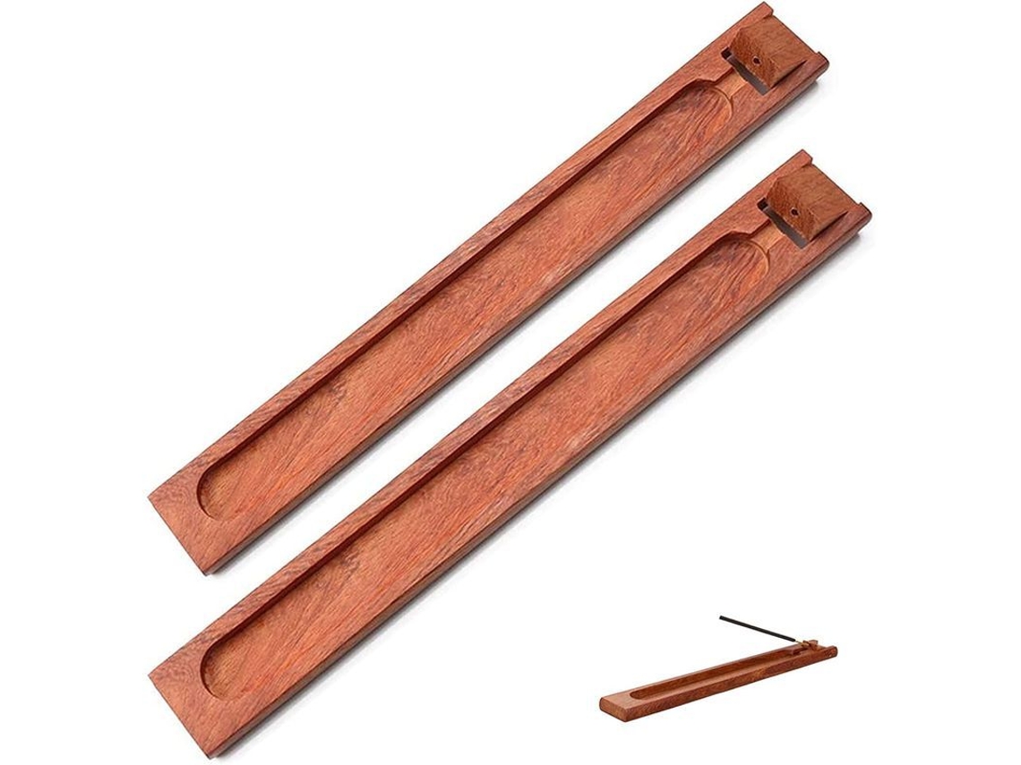 Juego De 2 Porta Inciensos, Ángulo Ajustable, Madera De Palisandro Natural, Duradero, Para Uso En El Hogar Y El Templo.