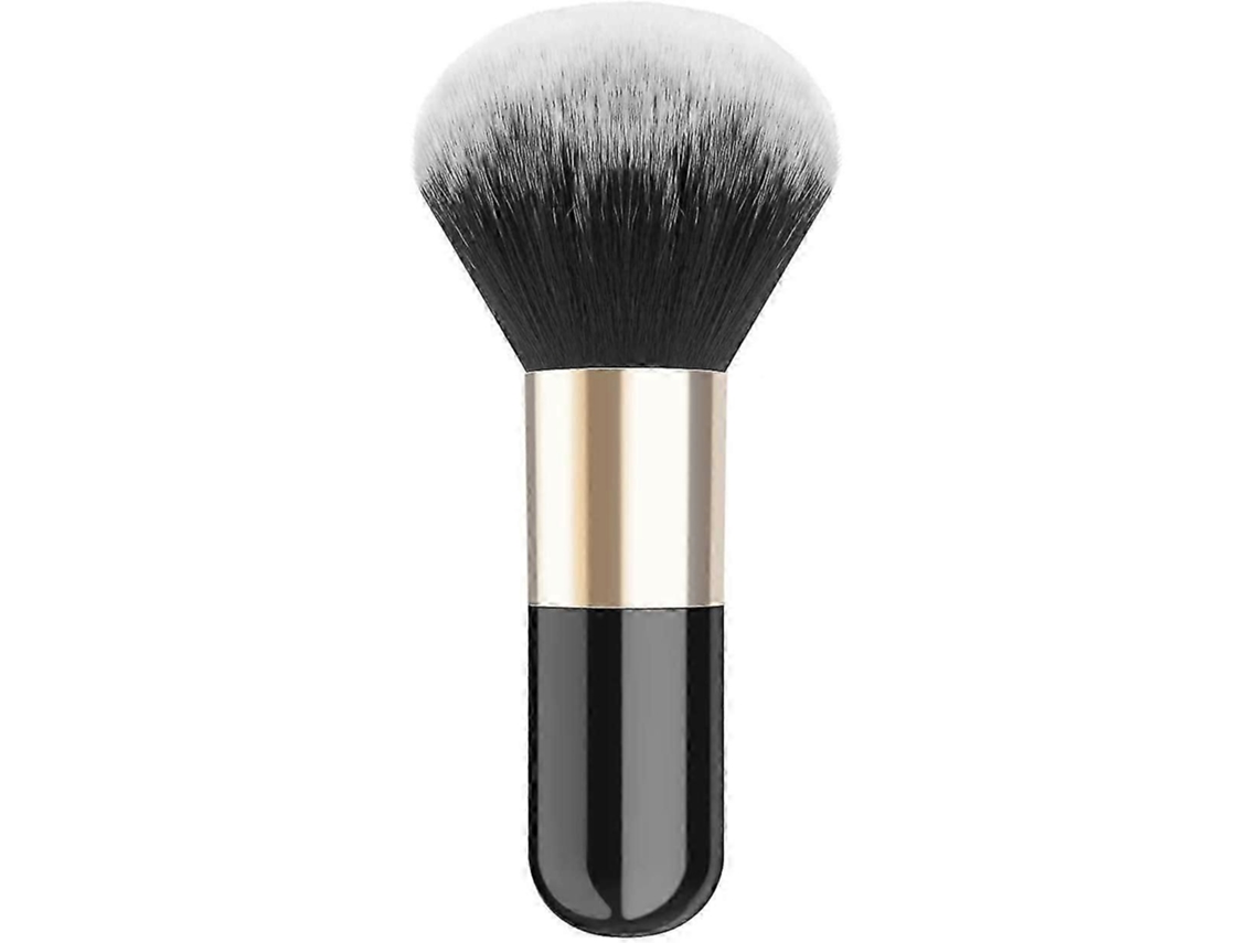 Brocha para maquillaje en polvo, brocha plana Kabuki, brocha para base y rubor, para difuminar el maquillaje, negra y dorada. Rosewell