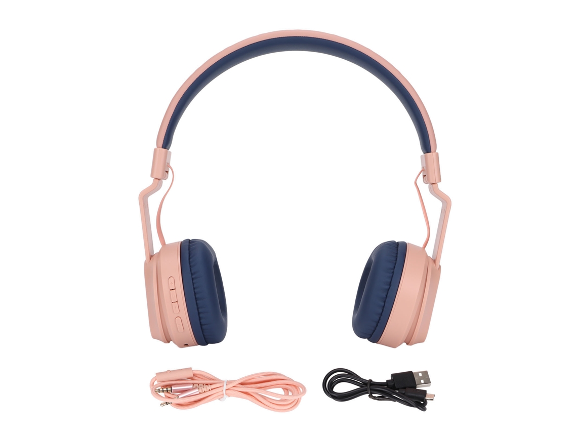 Audífonos Inalámbricos Bluetooth Para Niños Con Soporte Cableado, Supraauriculares, Rosa