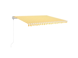 Maison Exclusive - Toldo Automático Led Sensor De Viento Amarillo Blanco 400x350cm