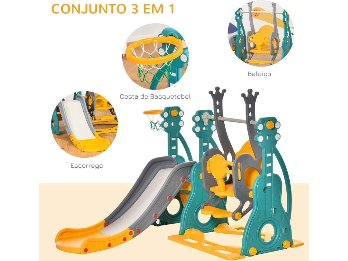 Columpio y Deslizamiento HOMCOM 331-015 (Azul - HDPE y PP - Edad Mínima: 1.5 Años)