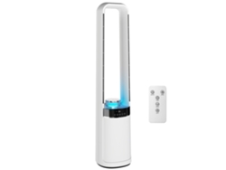 Ventilador De Torre Sin Aspas, Oscilación 45°, Luz Led, 3 Velocidades, Temporizador 12h, Mando A Distancia