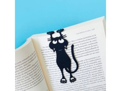 Marcapáginas de gato curioso de metal negro para libros de cocina y lectura, bonito marcador de posición Balvi