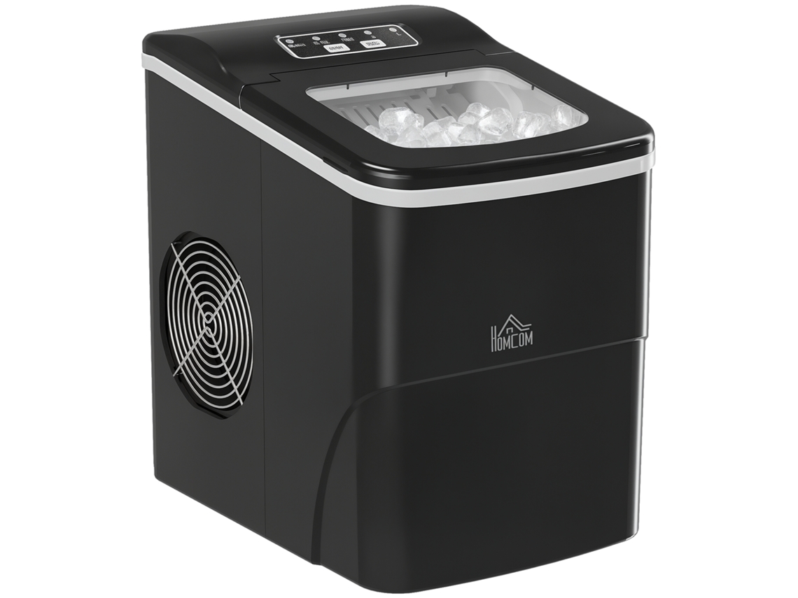Máquina de hielo autolimpiante AQUAFORGE, 12 kg/24 h, 9 cubitos, 8 min, 1,8 L, negra